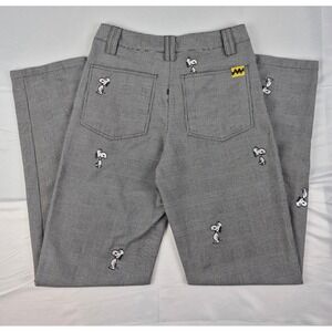 Lazy Oaf Peanuts Snoopy Pants Womens 24 Plaid Workwear Streetwear